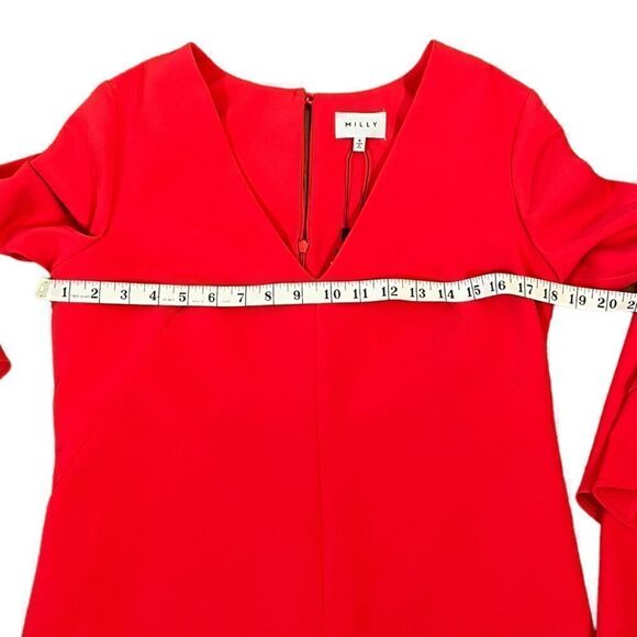 NWT Milly Women’s Double Ruffle Sleeve Nicole Shift Dress, Size 6, NWT - Picture 6 of 11